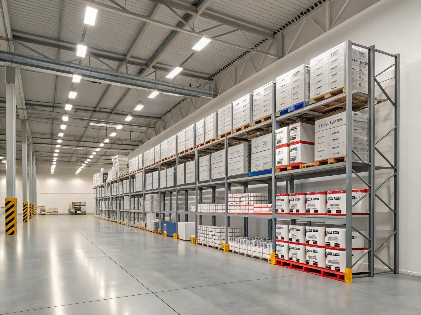 A photograph of a modern warehouse filled with FMCG products, showcasing the asset-backed nature of the investments. The image should convey efficiency and organization.
