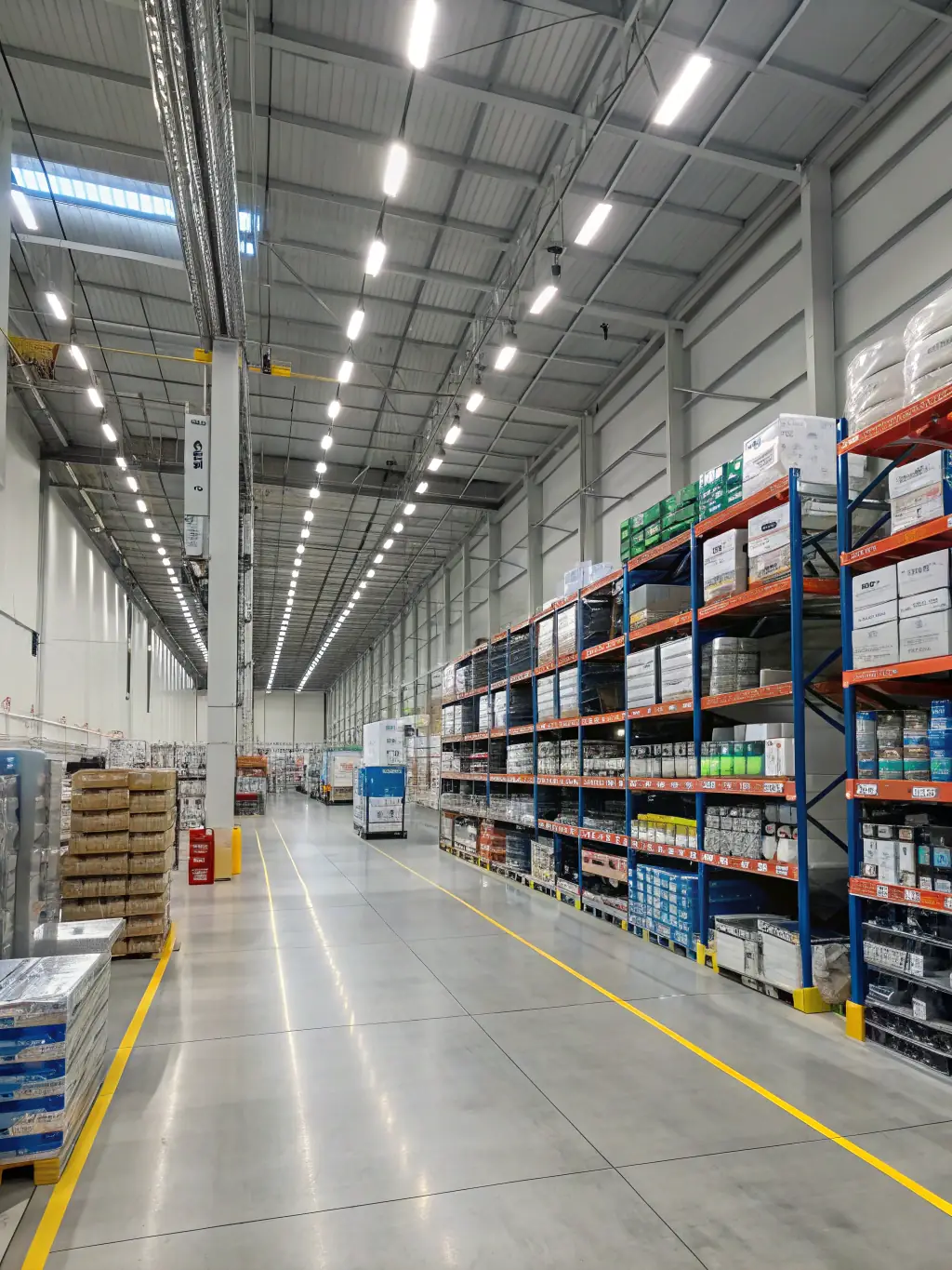 An image showcasing a well-organized warehouse with clearly labeled inventory, representing asset visibility and efficient supply chain management.